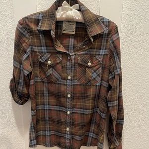 “Just a Cheap Shirt” Womens plaid Button up size SMALL